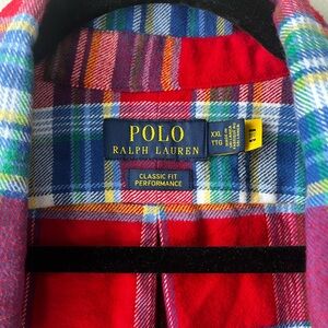 Polo Ralph Lauren Men's XXL Red Plaid Classic Fit Performance Flannel Shirt